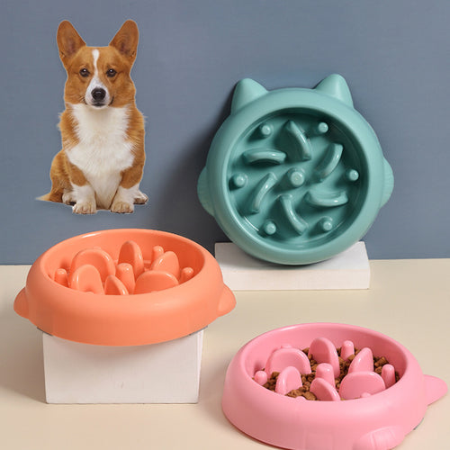 Comedero lento antivoracidad con relieves en espiral para perros y gatos