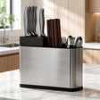 Organizador de Cubertería y Cuchillos Acero Inox — Bloque de Encimera