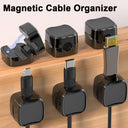 Pack de 6 clips organizadores de cables magnéticos con adhesivo 3M