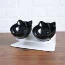 Comedero Elevado Transparente Antivómito para Gatos - double black and box