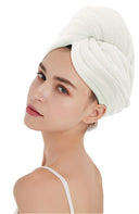 Turbante Toalla de Microfibra para el Pelo - blanco