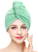 Turbante Toalla de Microfibra para el Pelo - verde claro