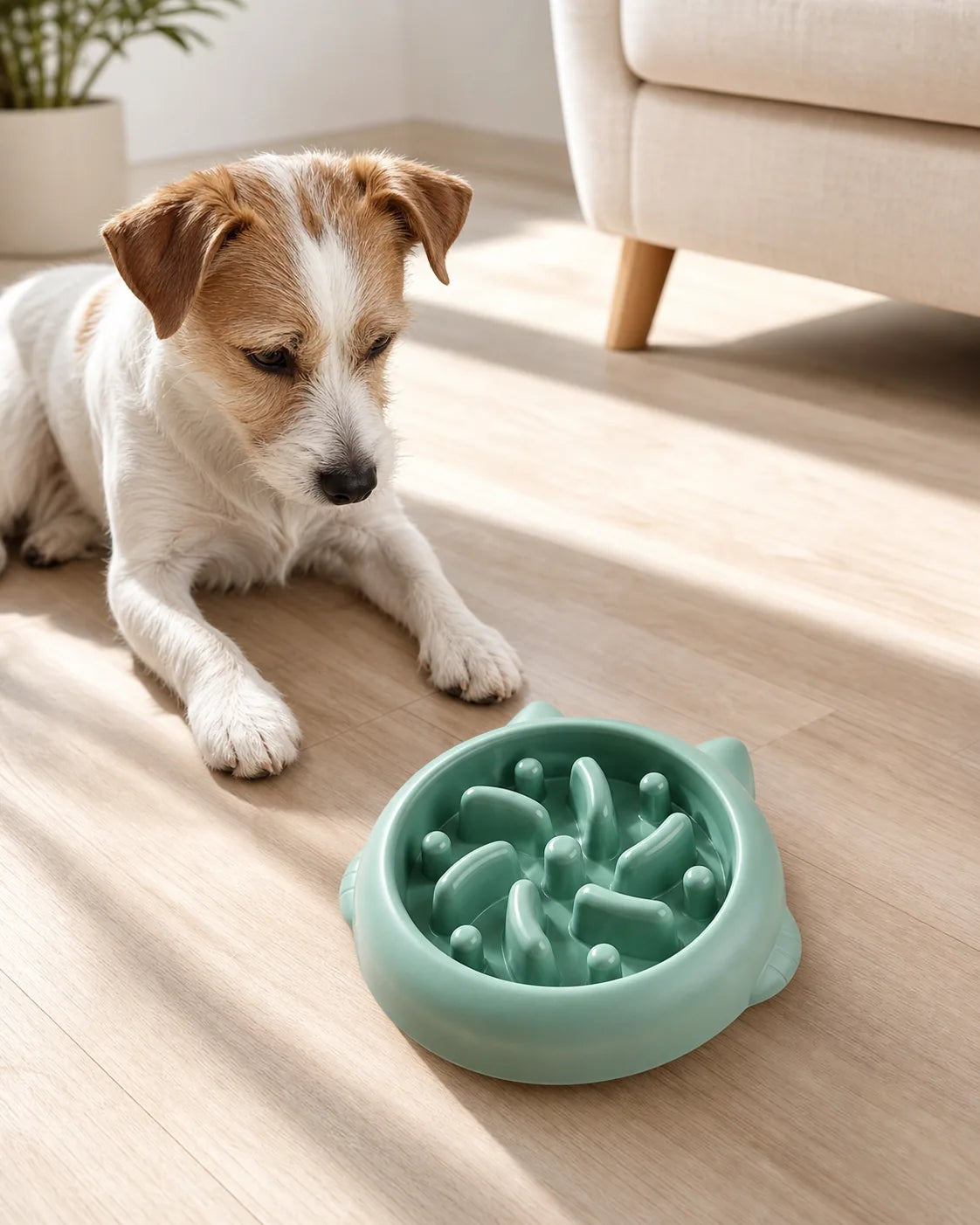 Comedero Lento para Perros y Gatos Verde